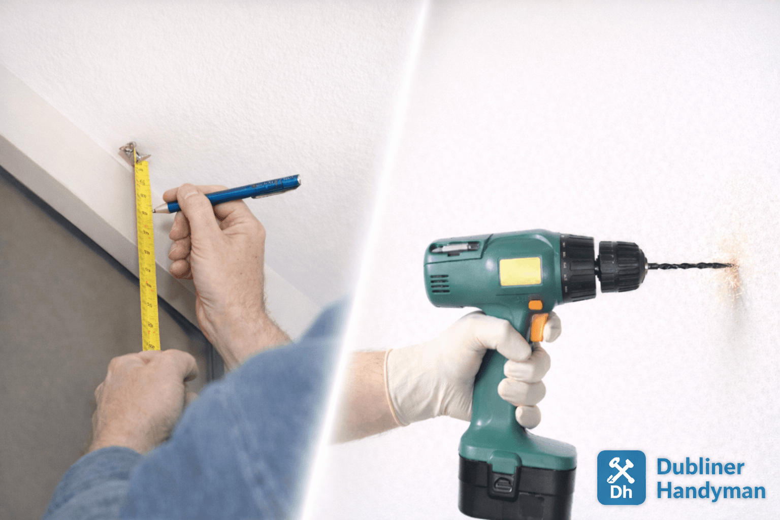 Drilling holes for a curtain rail bracket