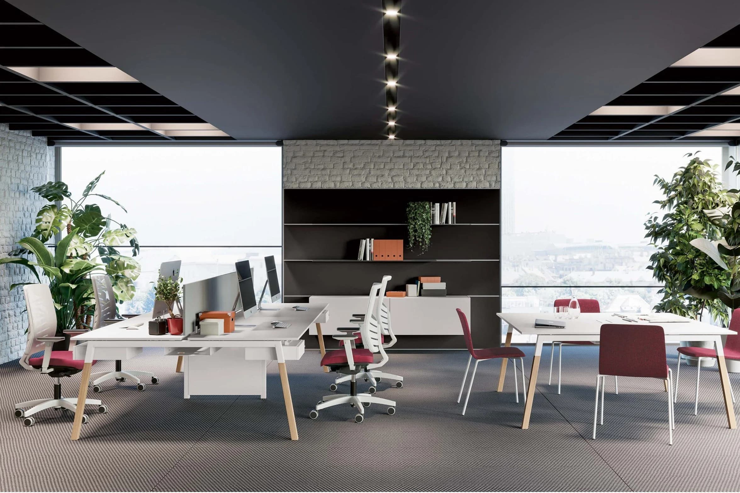 Office desk and chair assembly