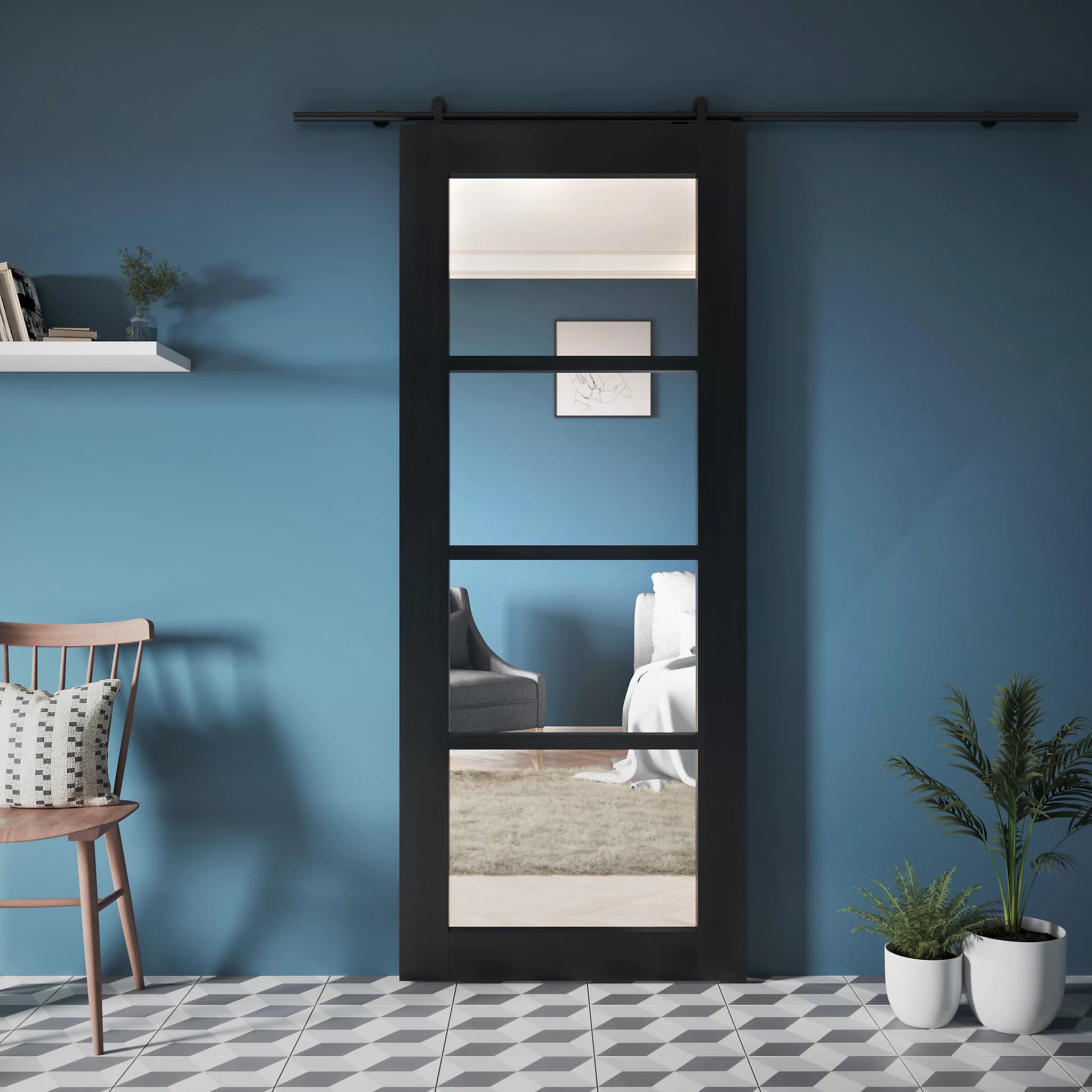 Sliding internal barn style door