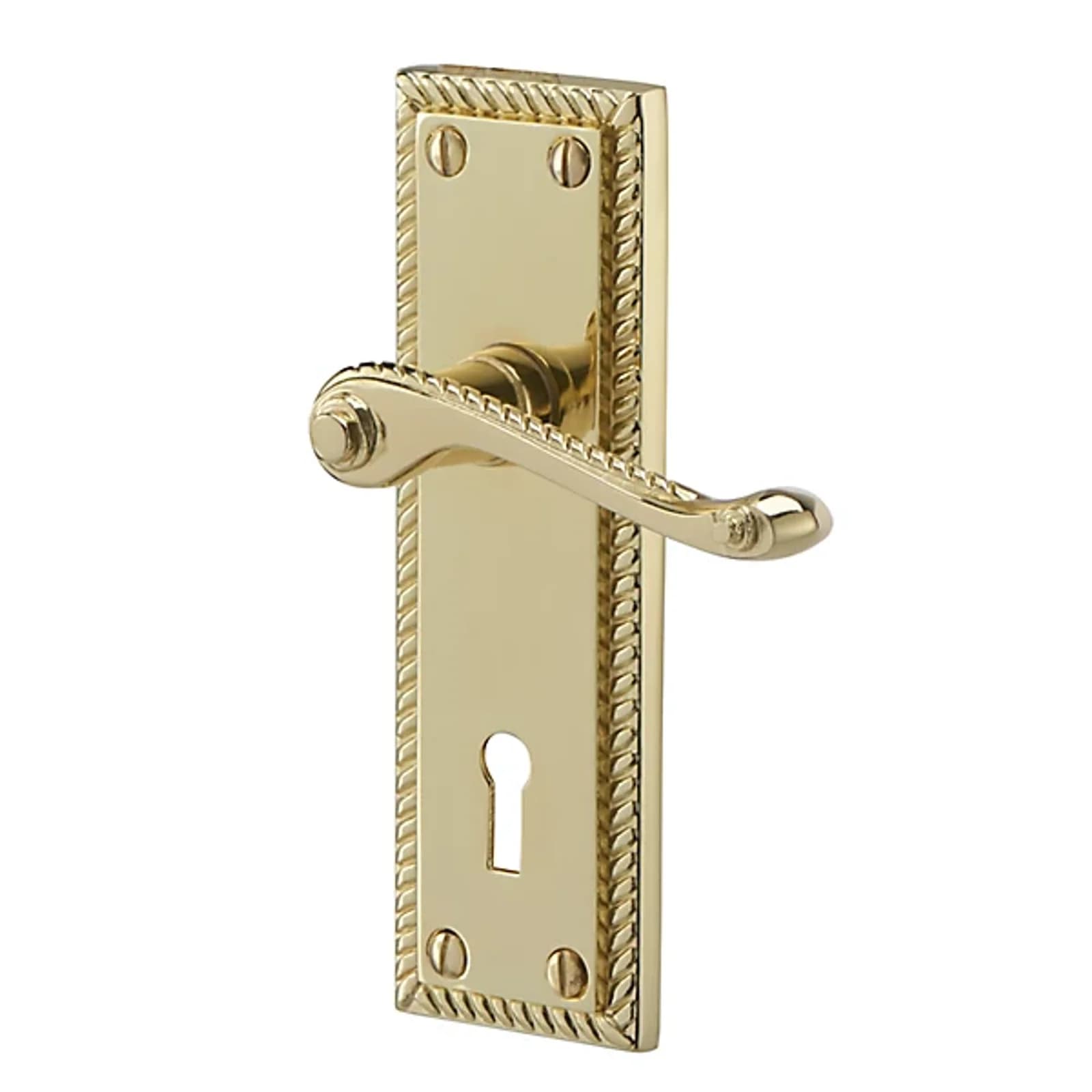 Colours Louga Polished Brass Effect Zamak Scroll Door Handle