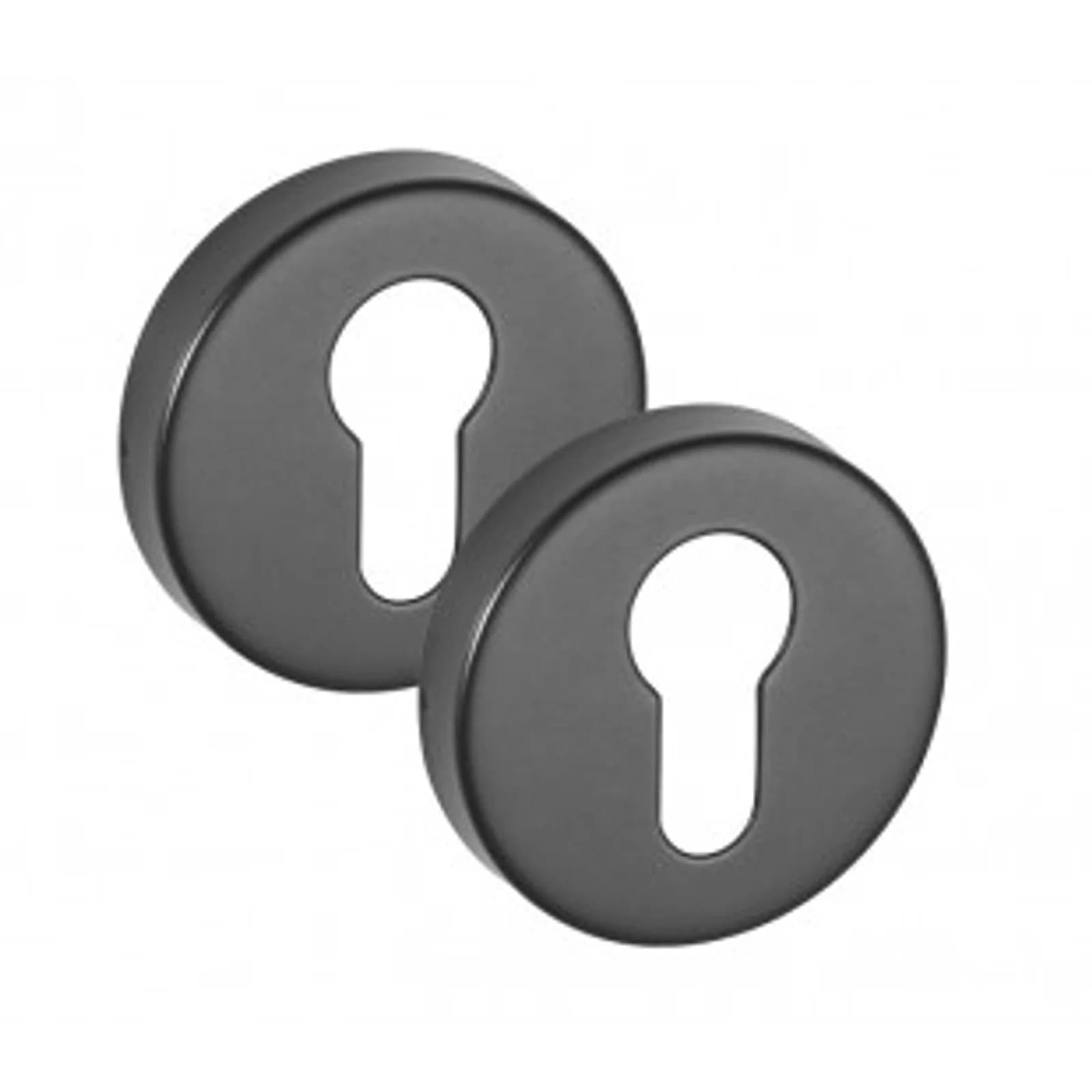 Matte Black Escutcheon Pair With Euro Profile 10mm