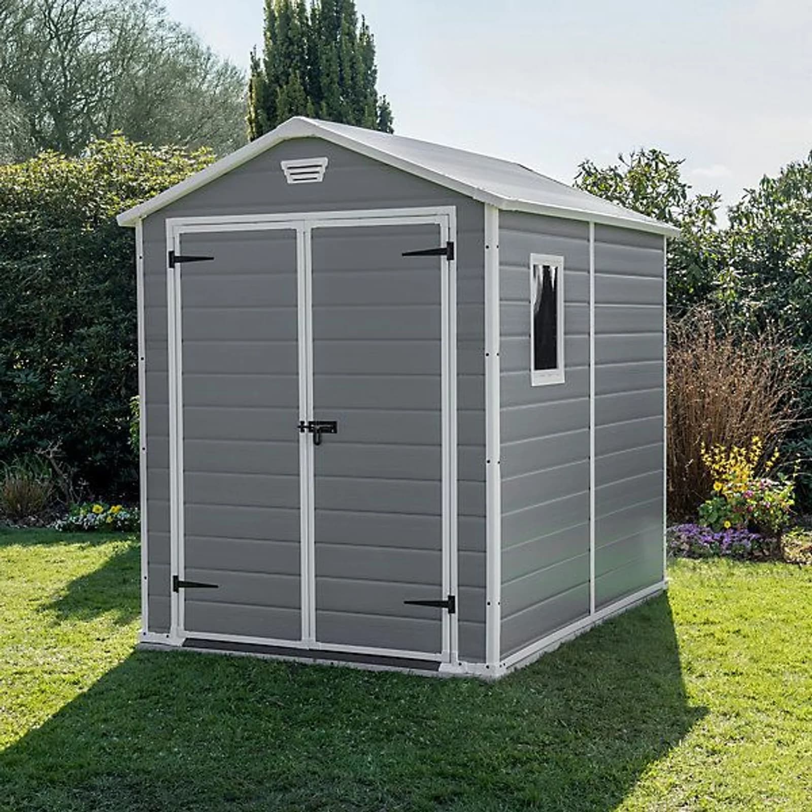 Keter Manor Gable Grey Plastic 2-door Shed