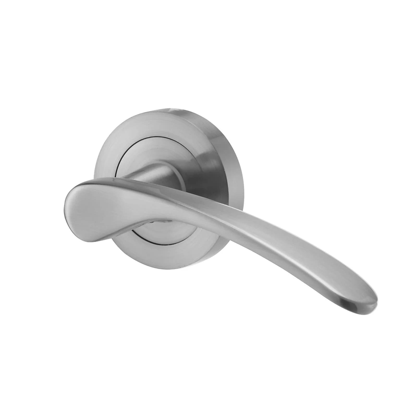 Colours Beare Nickel Effect Aluminium Curved Latch Door Handle
