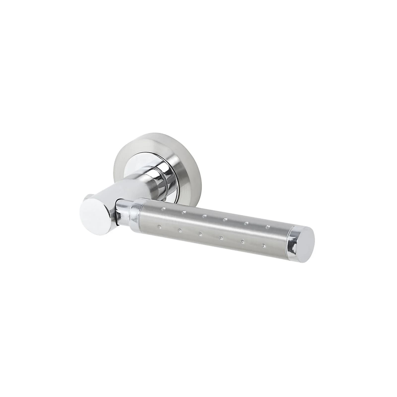 Colours Brigg Nickel Effect Aluminium Straight Latch Door Handle