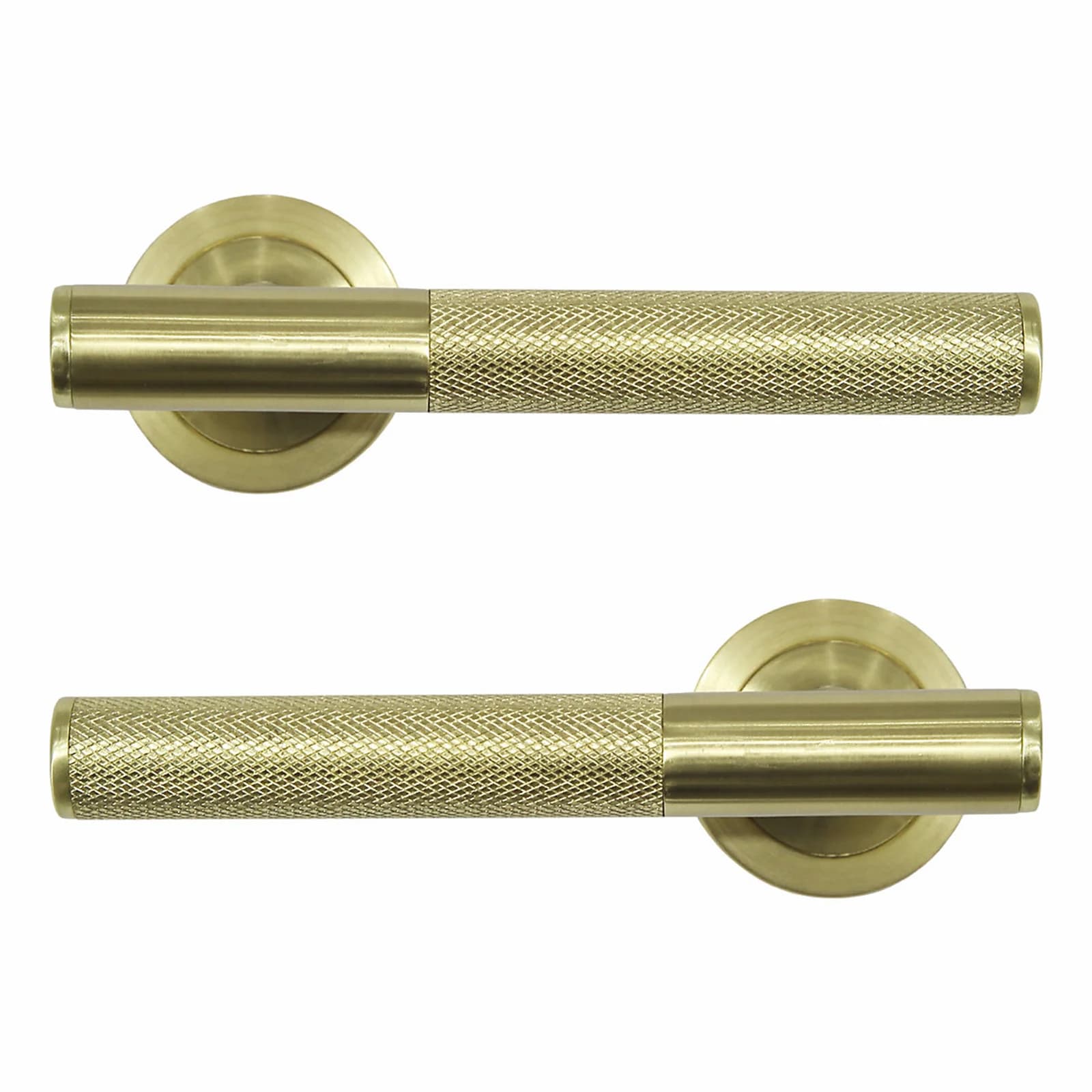 Goodhome Irus Brushed Brass Effect Round Latch Door Handle