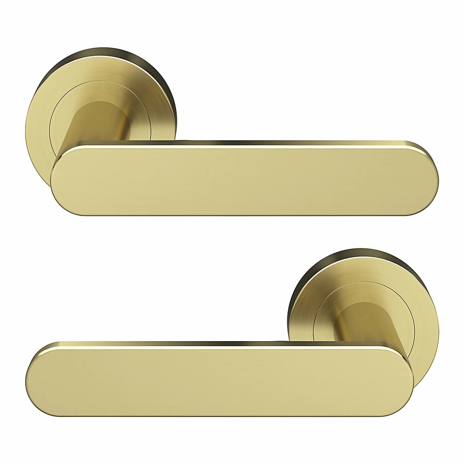 Goodhome Minzh Brushed Brass Effect Round Latch Door Handle