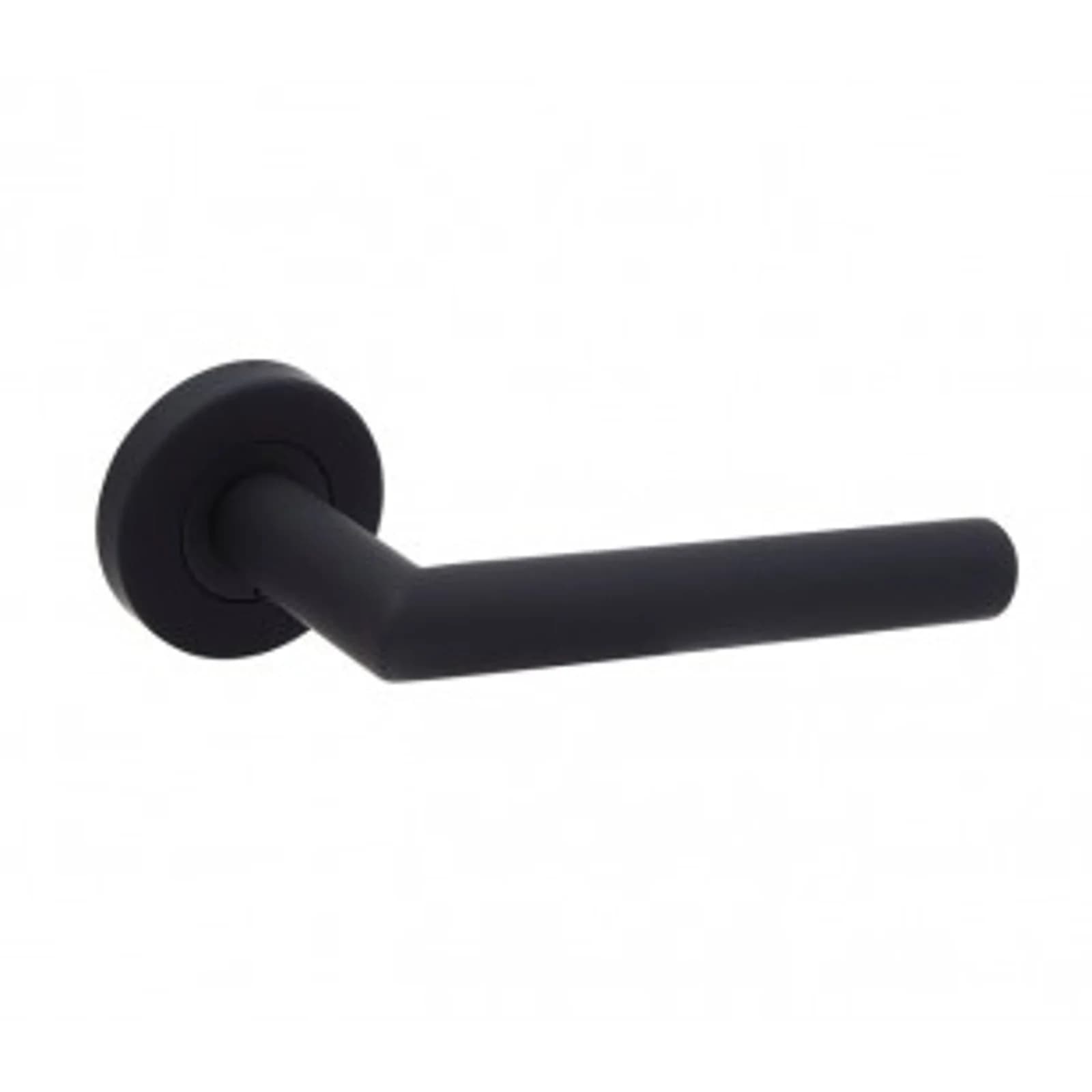 Internal Matte Black Door Handle With Mitred Lever On Sprung Rose
