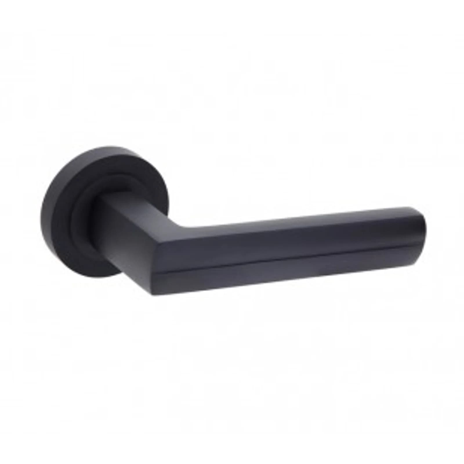 Matte Black Door Handles On Rose