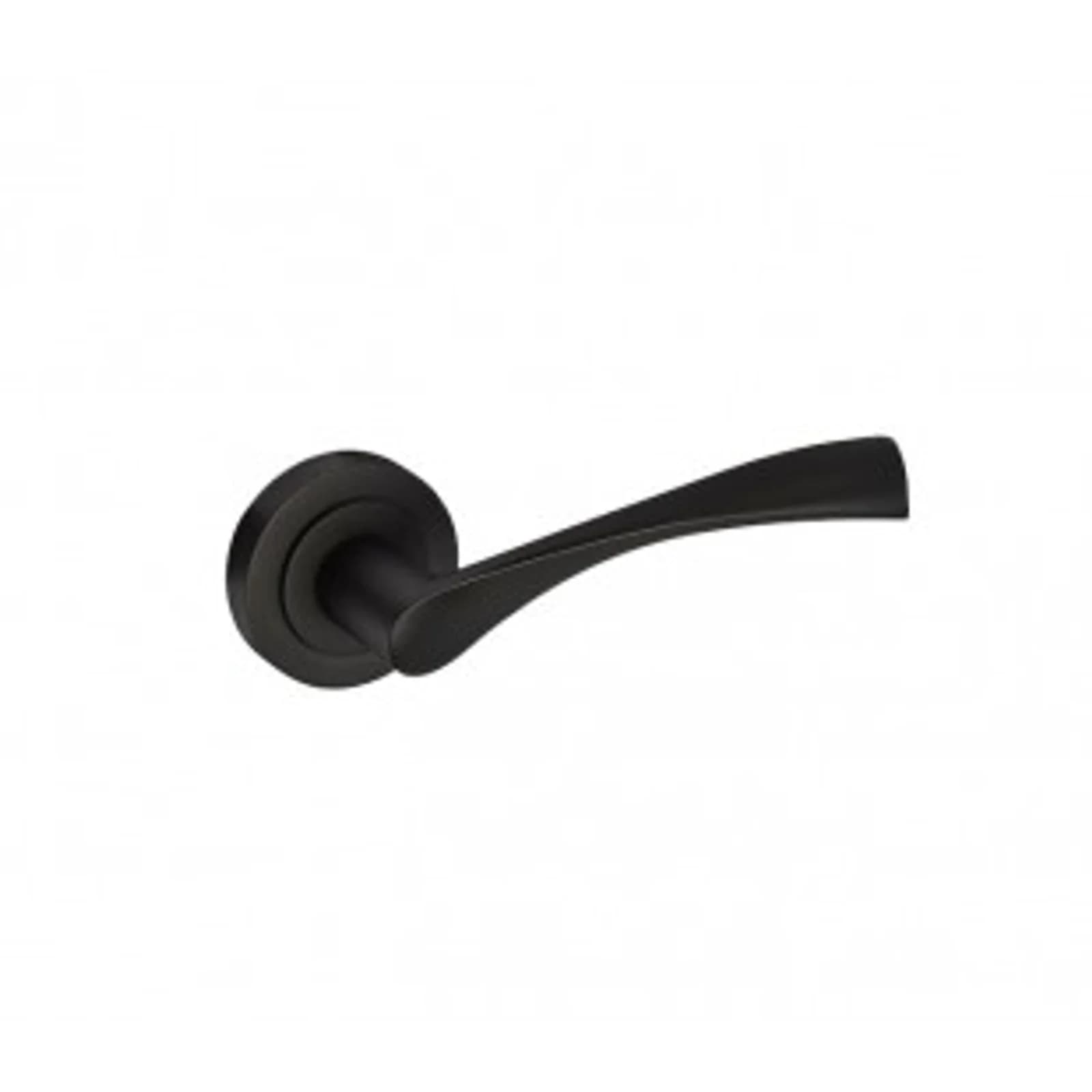 Matte Black Door Handles With Curved Wing Lever