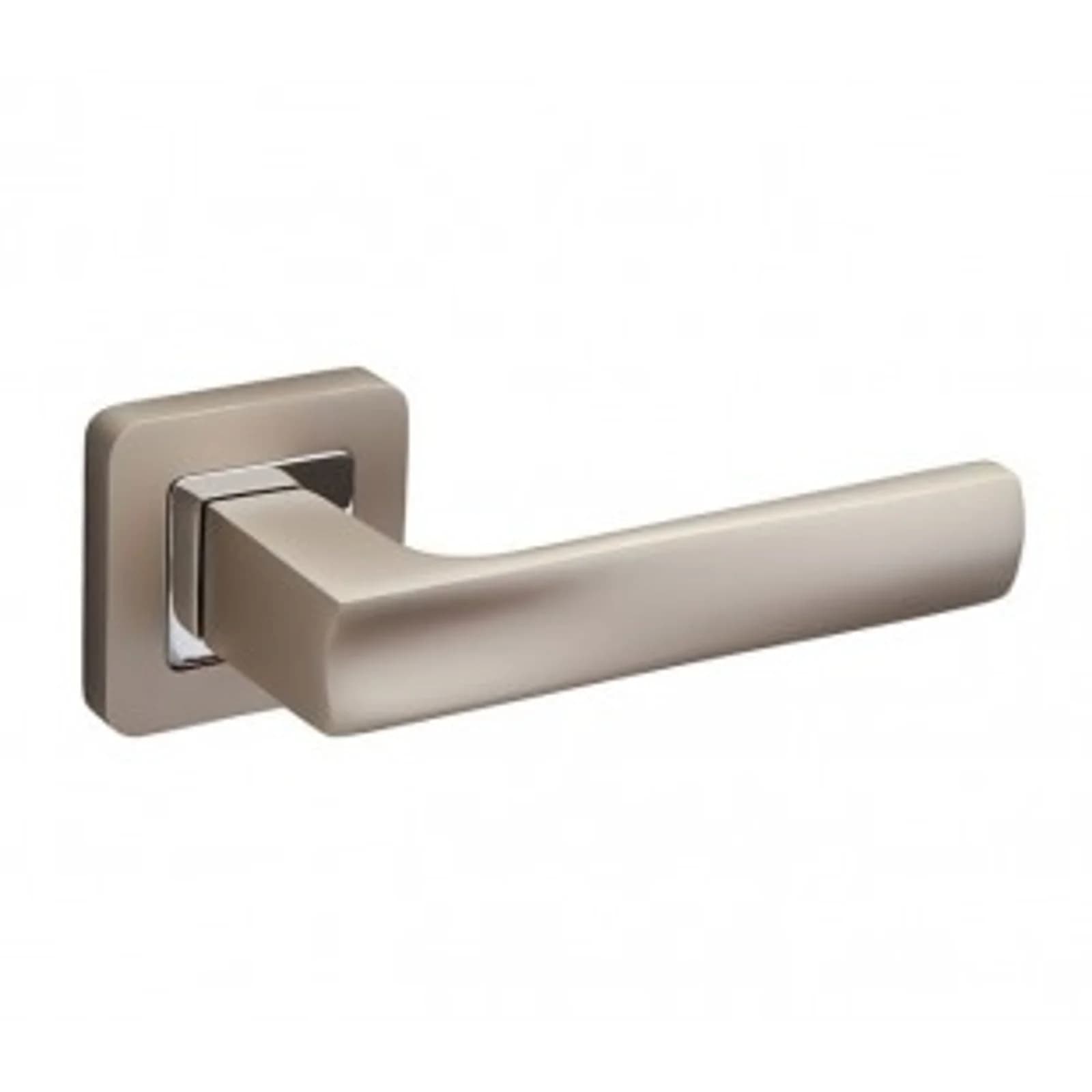 Square Rose Door Handles With Duo Satin Chrome Finish