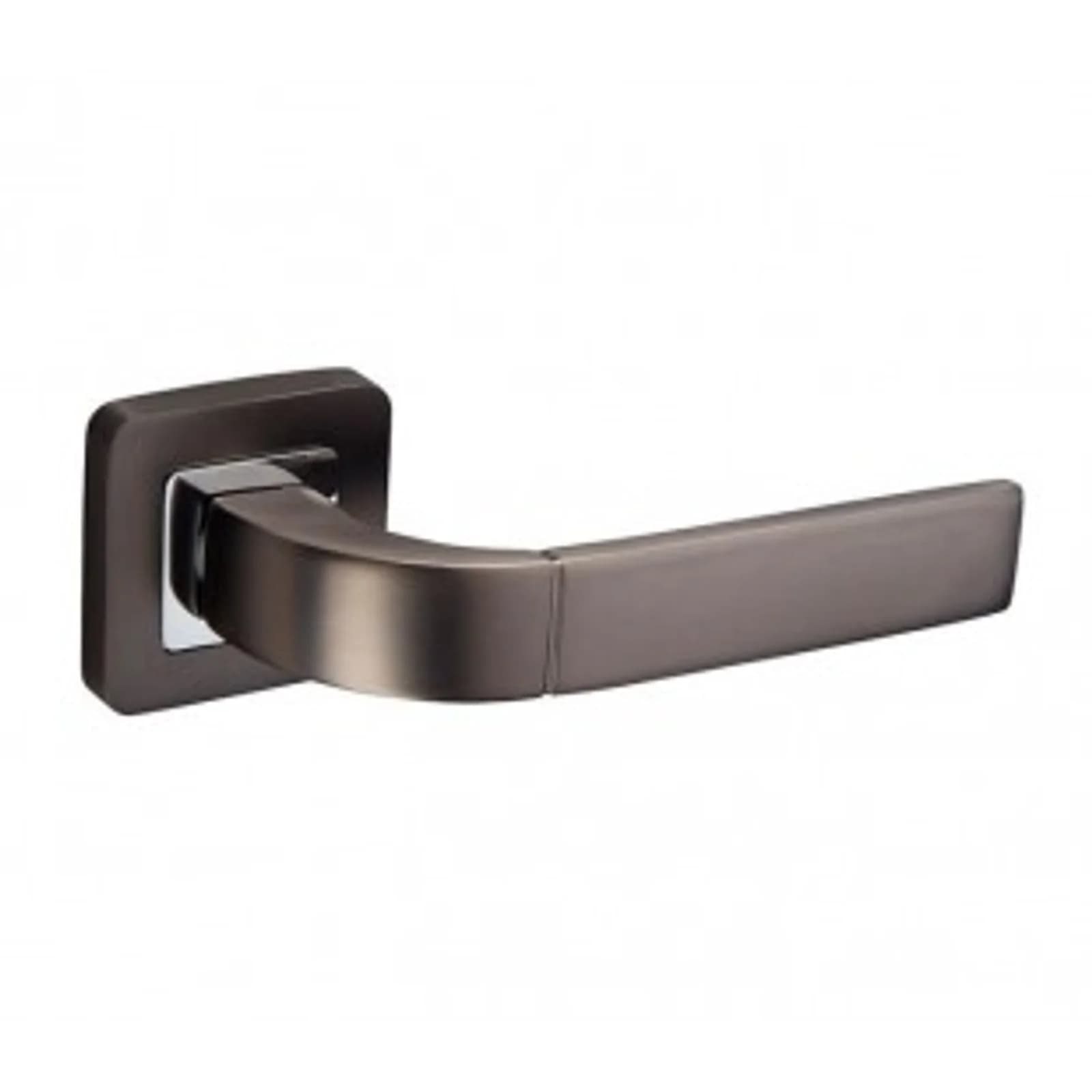 Door Handles On Square Rose With Duo Black Finish