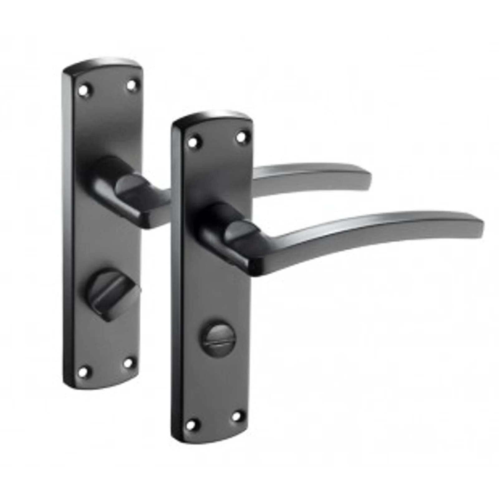 Black Internal Door Handles For Bathrooms With Thumb Turn