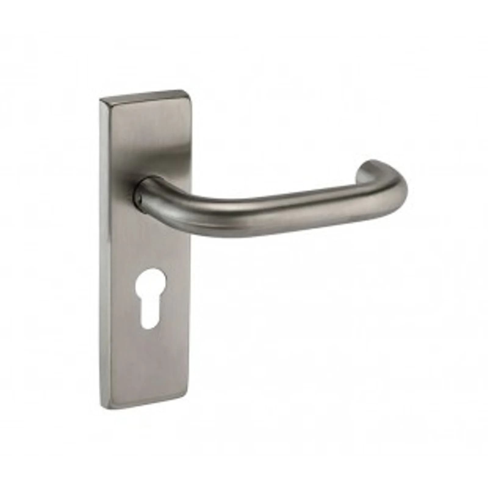 Satin Stainless Steel Euro Lock Door Handles With Euro Profile Keyhole