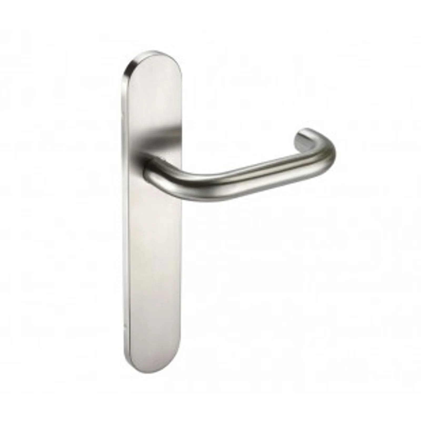 Stainless Steel Door Handles On Backplate With Radius Corners