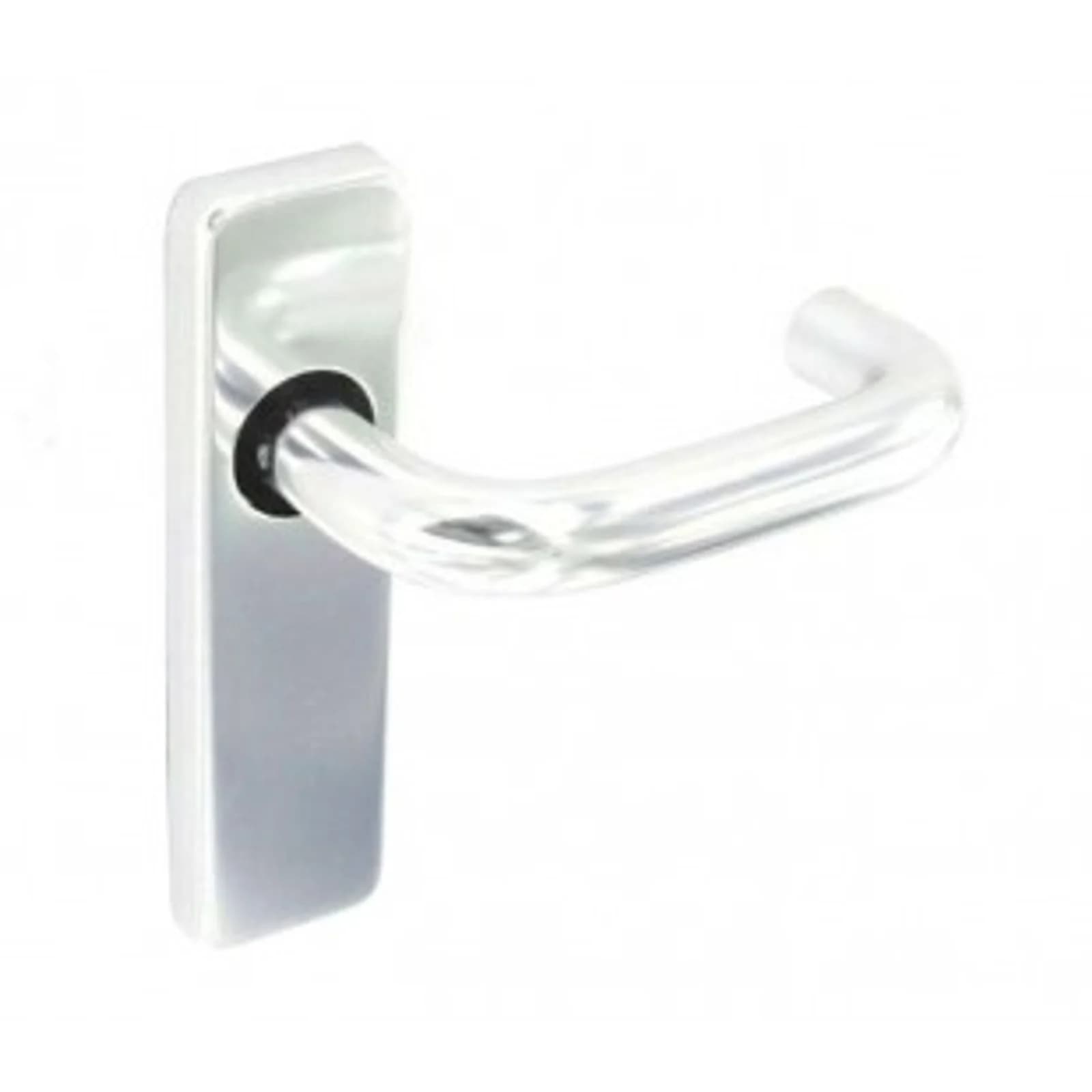 Polished Aluminium Door Handles On Latch Backplate