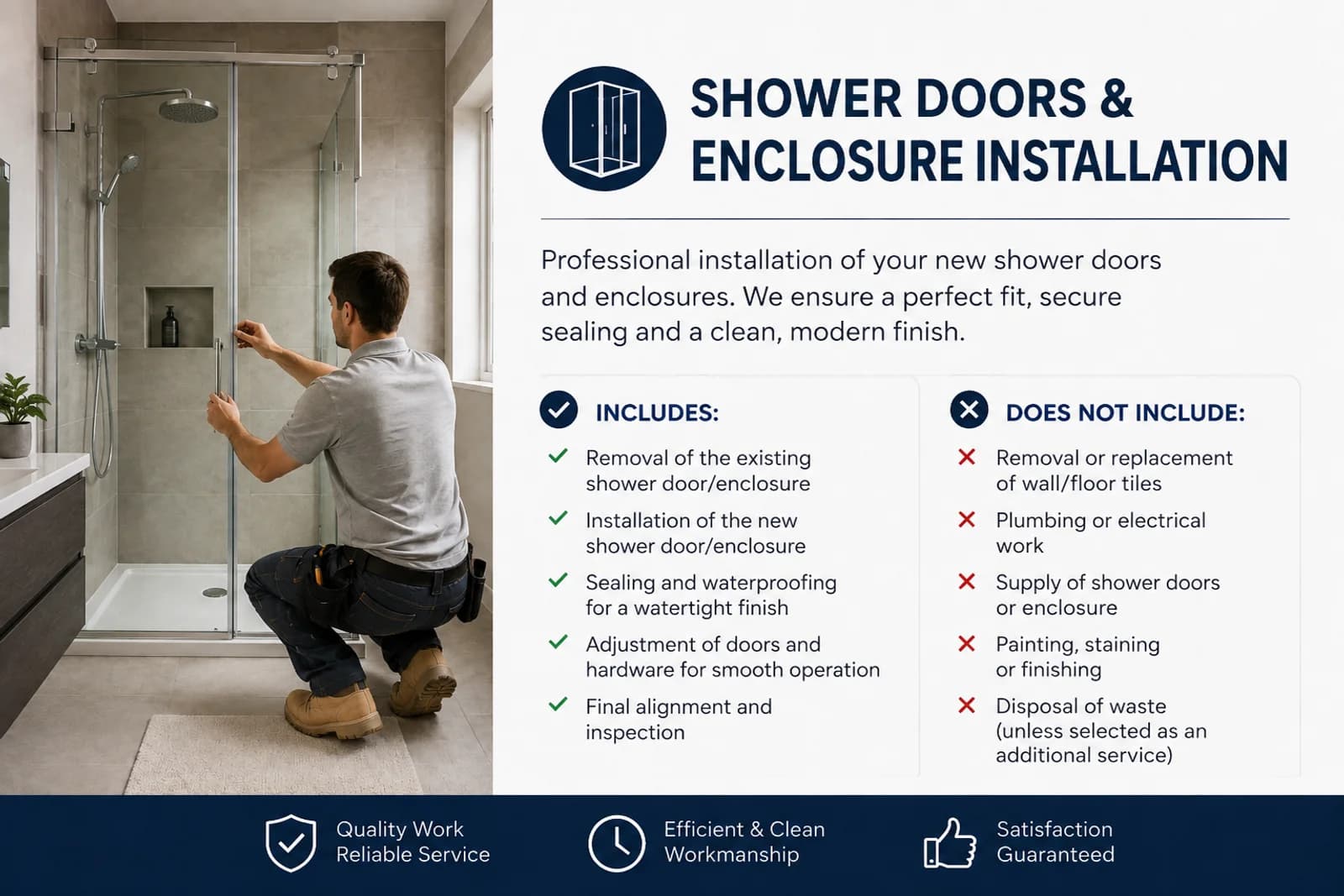 Shower Door & Enclosure Installation