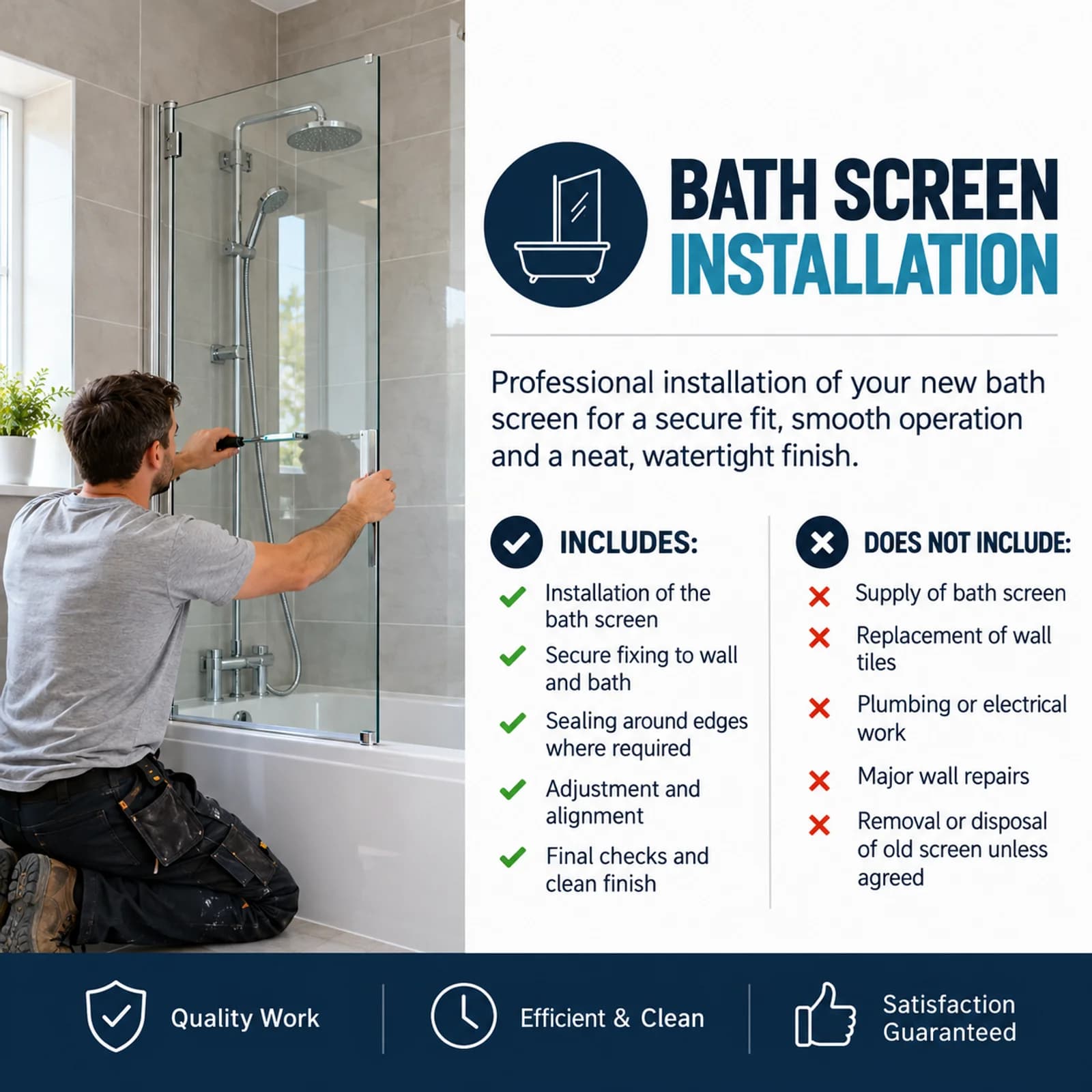 Bath Screen Installation
