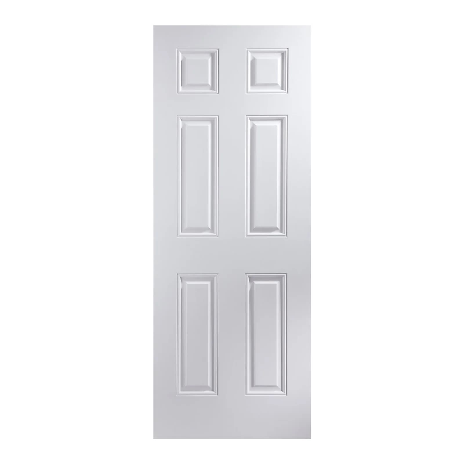 Geom 6 Panel Unglazed Contemporary White Internal Timber Door
