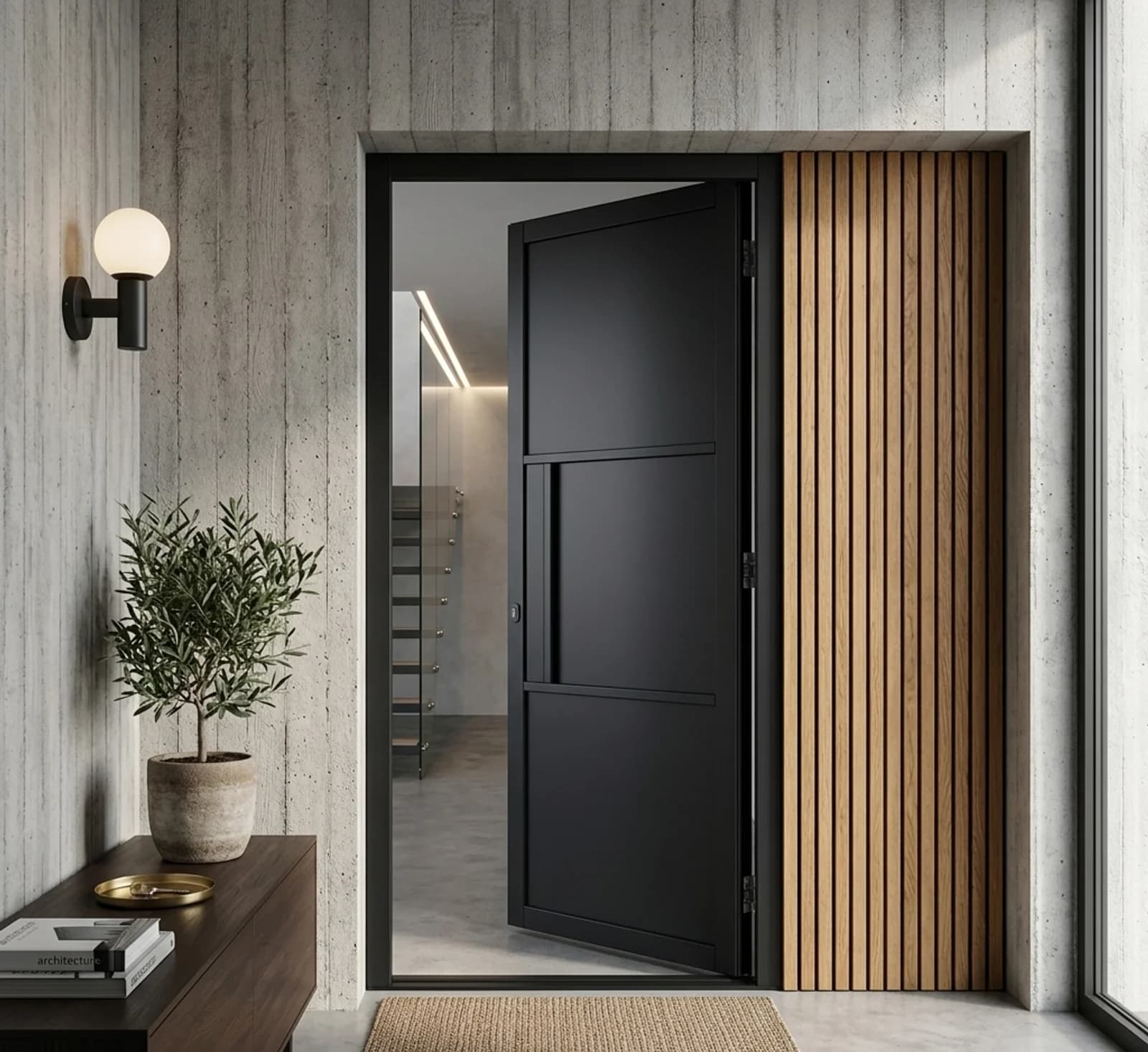 Seattle 3 Panel Door Black