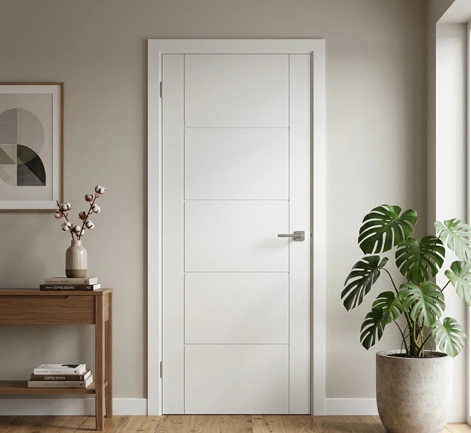 Orlando Grooved White Primed Door