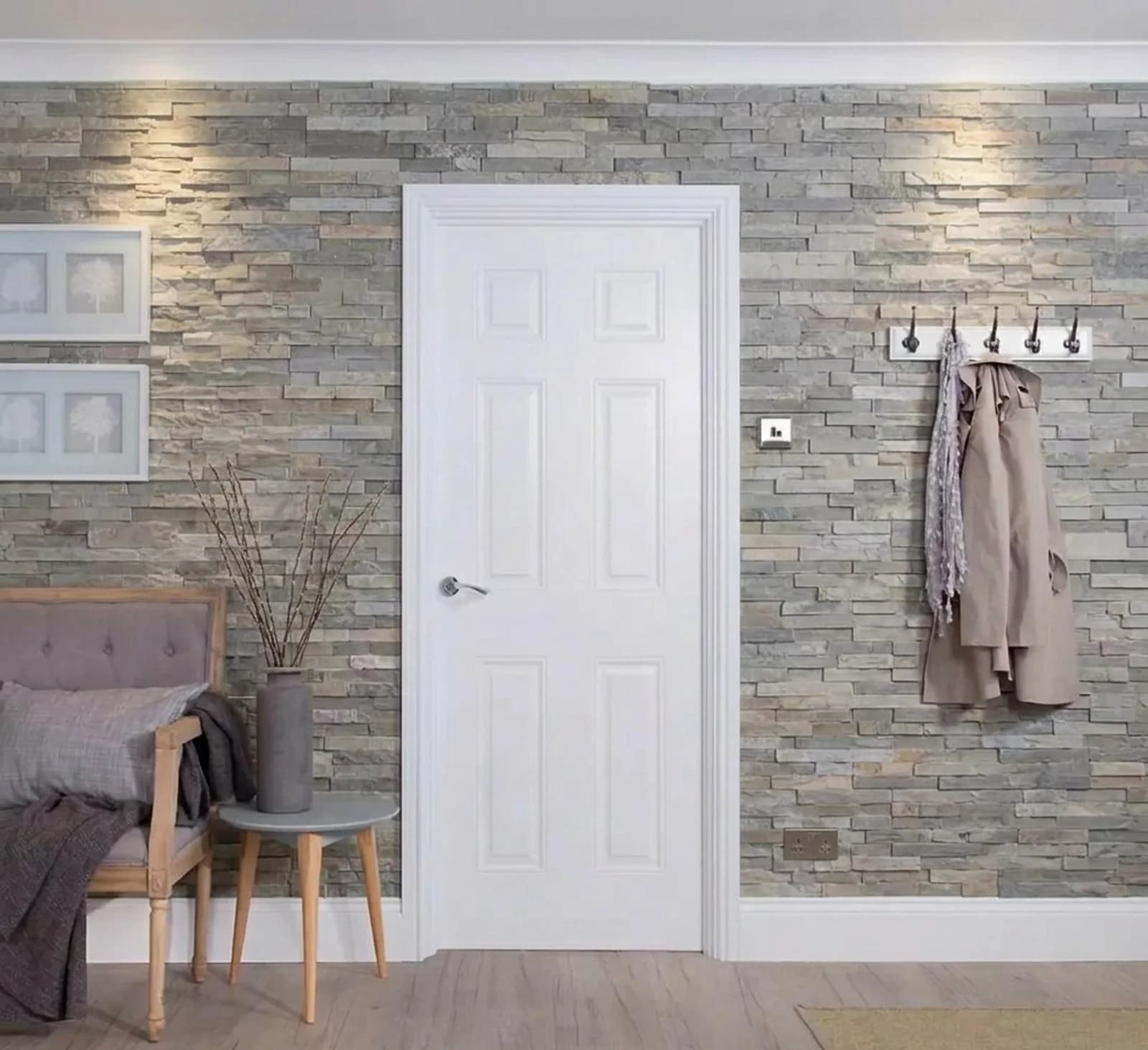 Geom 6 Panel Unglazed White Internal Door