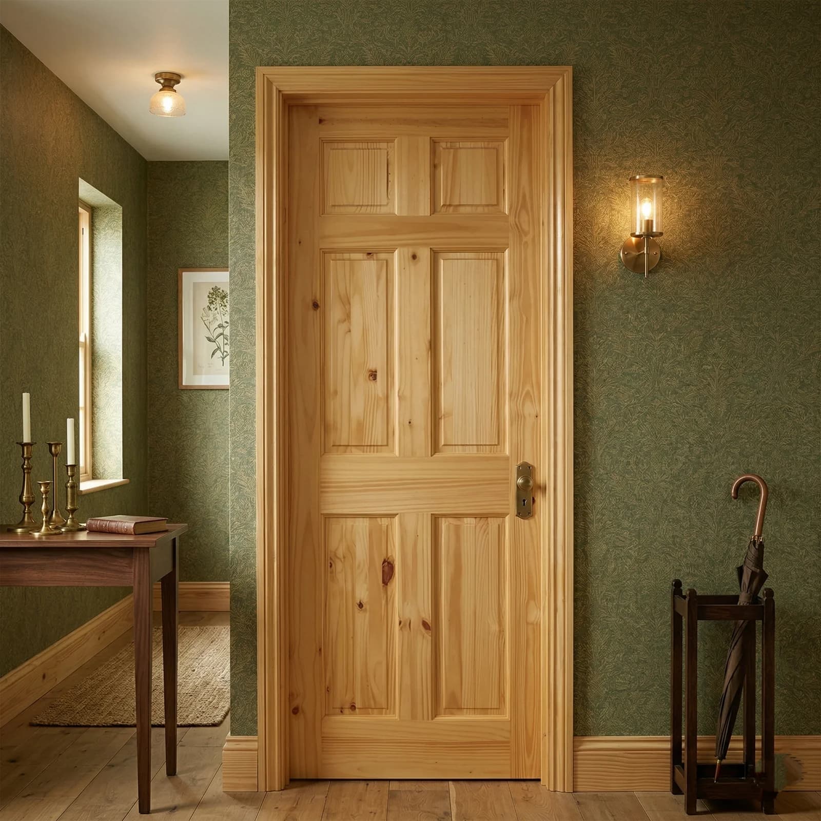 Fortia 6 Panel Unglazed Victorian Natural Pine Veneer Internal Timber Door