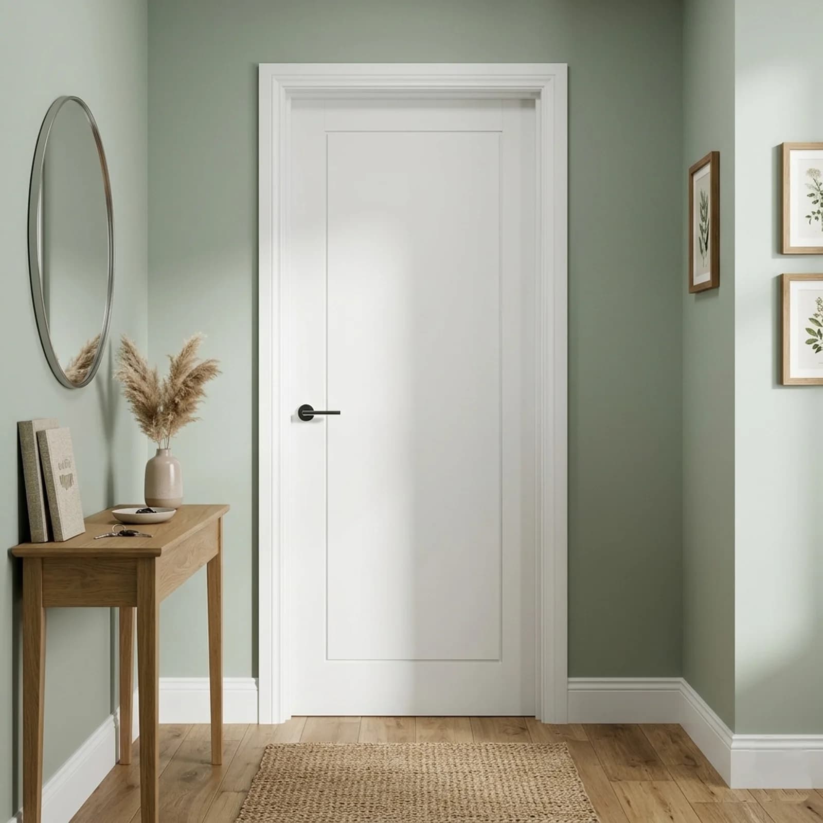 Atlanta Contemporary White 1-panel Moulded Door