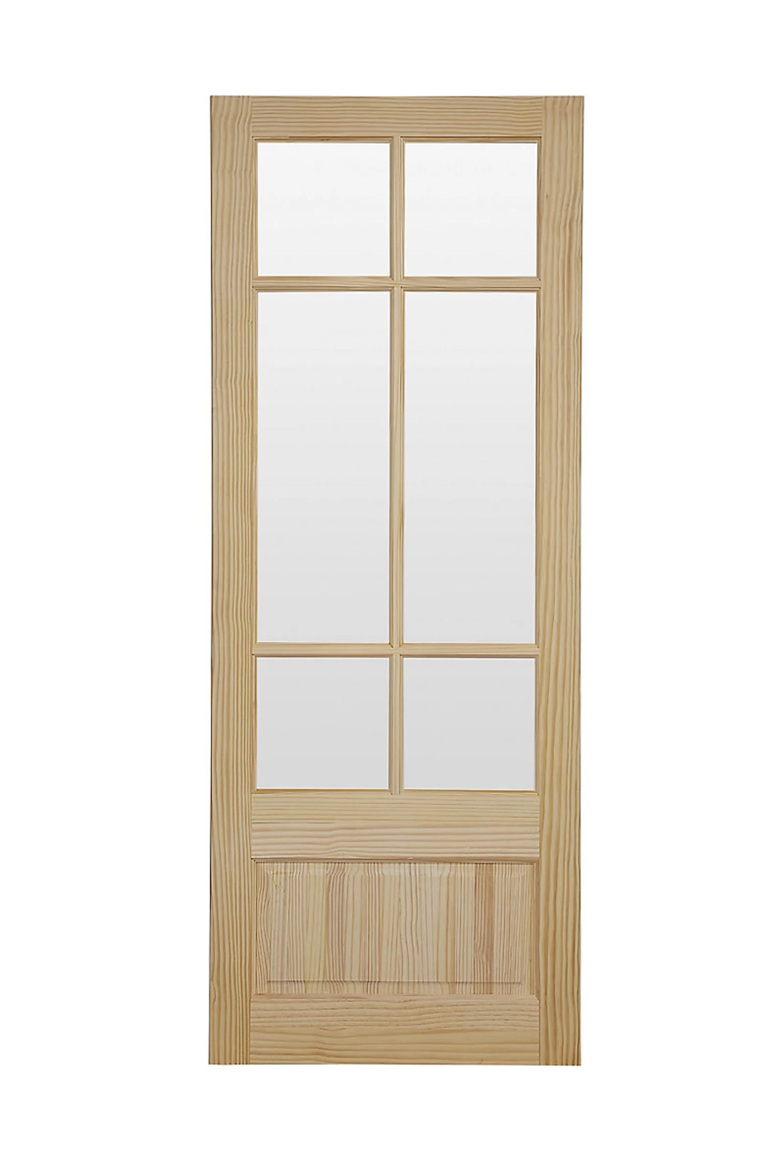 Fortia 2 Panel Clear Glazed Contemporary Pine Veneer Internal Door
