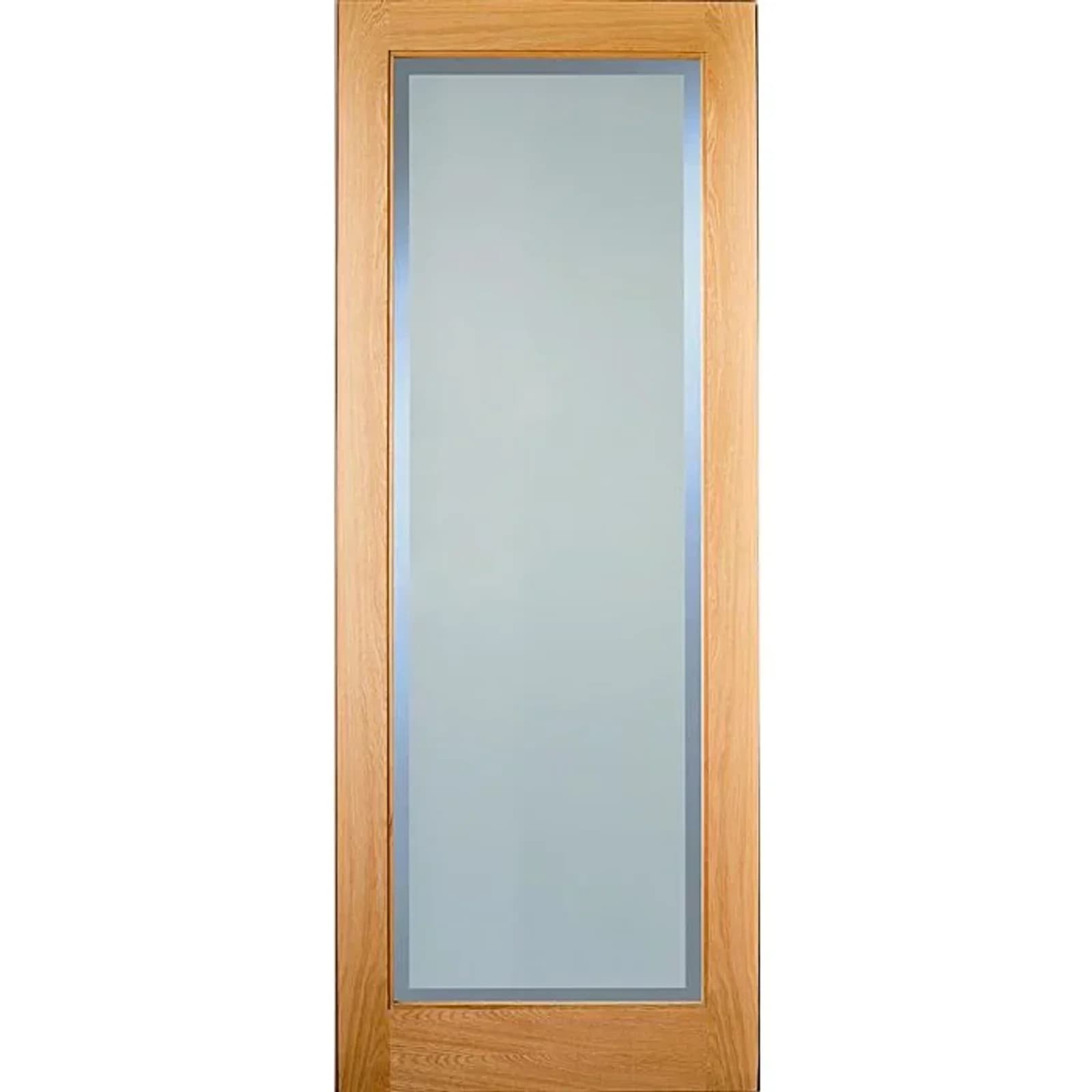 Rushmore Oak Etchglass Clear Border P-fin Internal Door