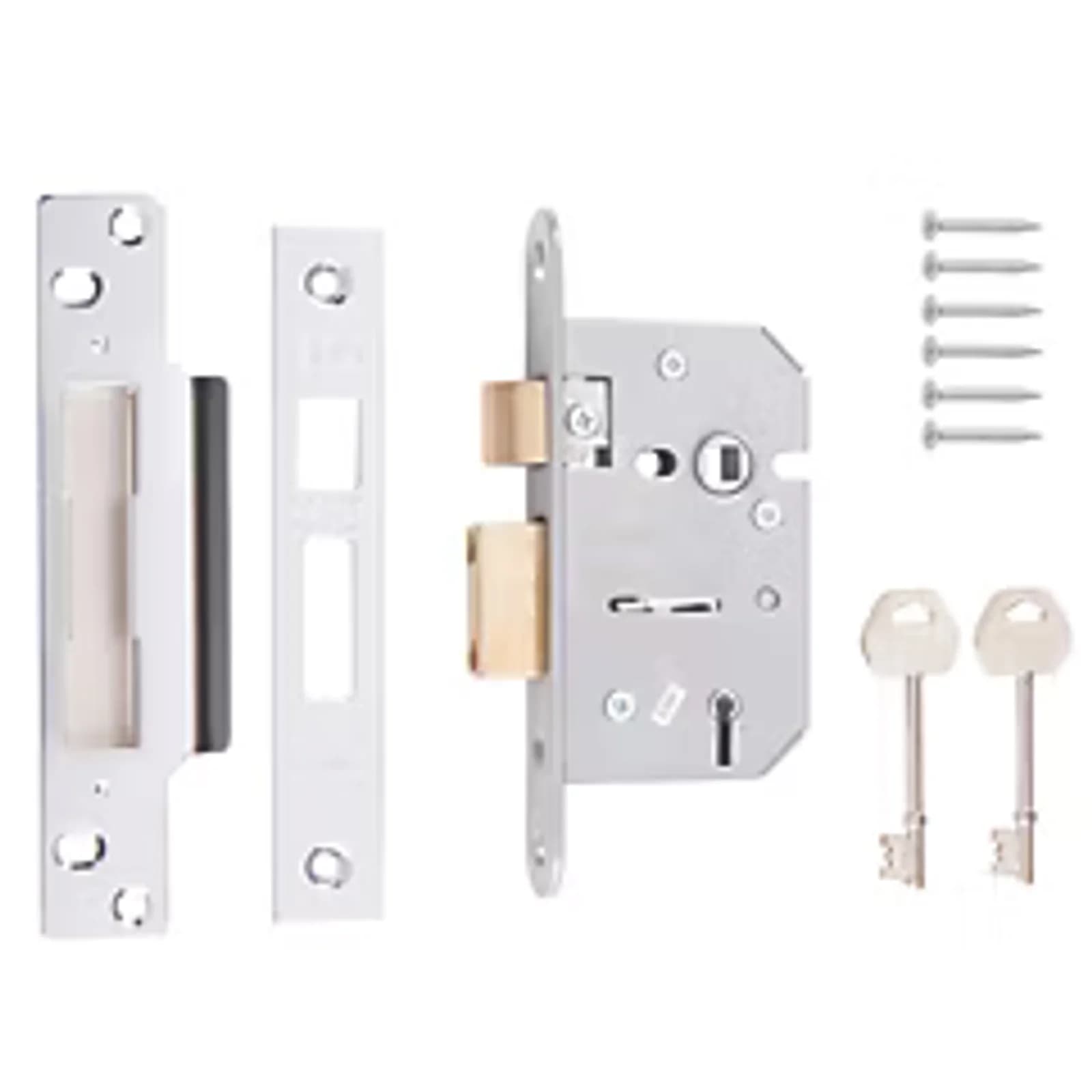Era 5 Lever Chrome Mortice Sashlock 64mm Case - 44mm Backset