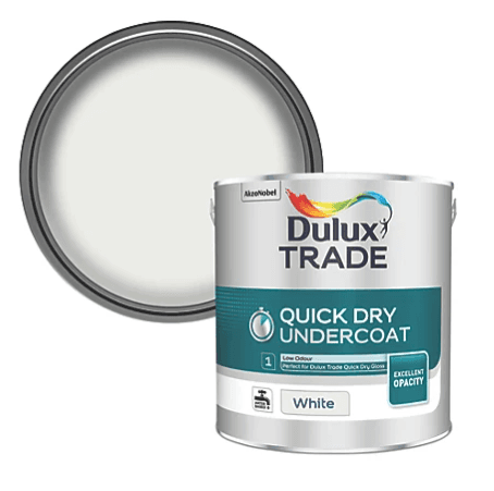 Dulux Trade Quick-dry 2.5ltr White Gloss Interior Wood & Metal Undercoat