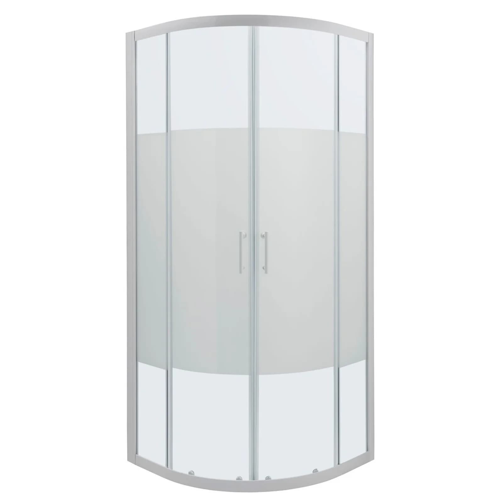 Cooke & Lewis Onega Framed Frosted Quadrant Shower Enclosure - Corner Entry Double Sliding Door
