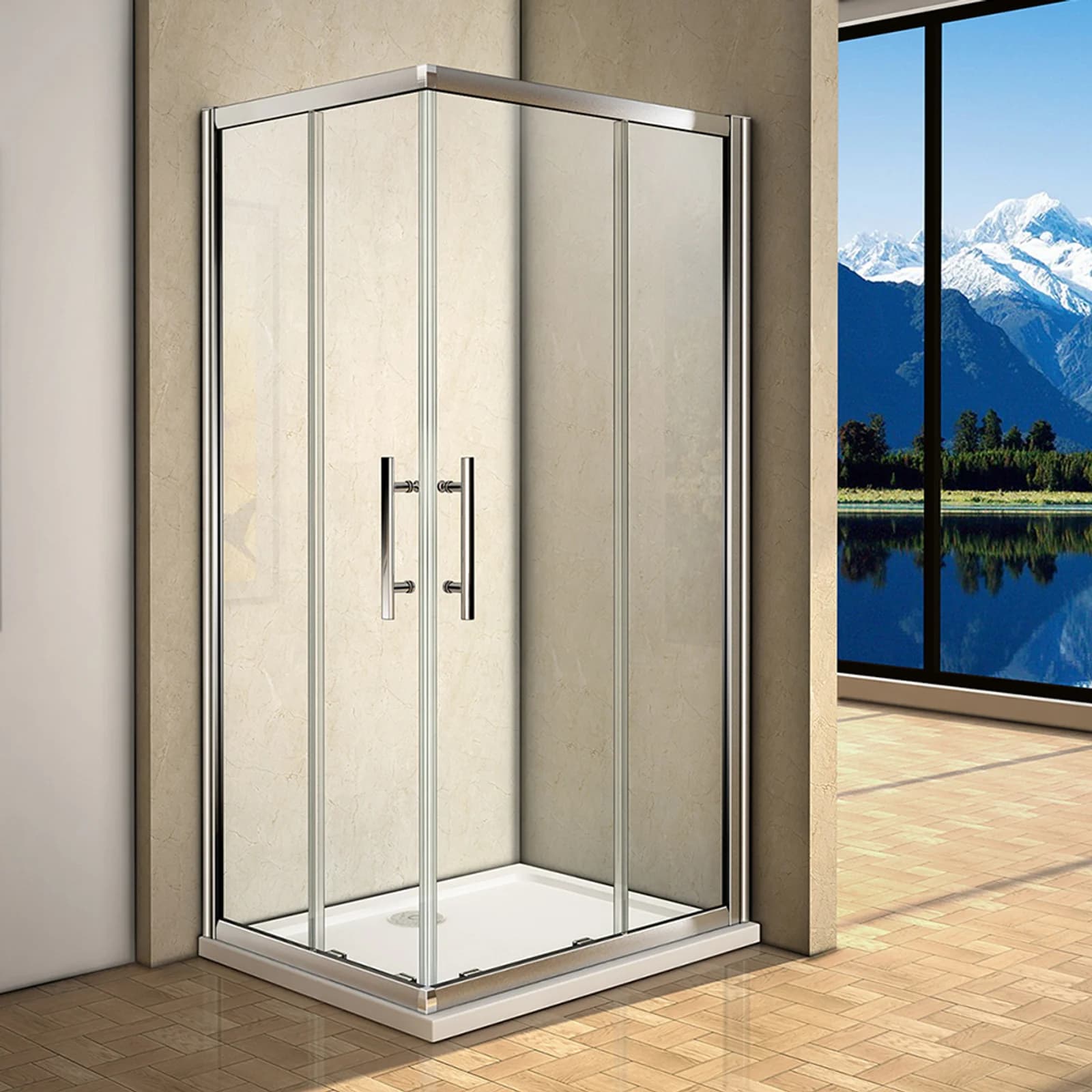 Offset Corner Entry Shower Door 1000 X 800