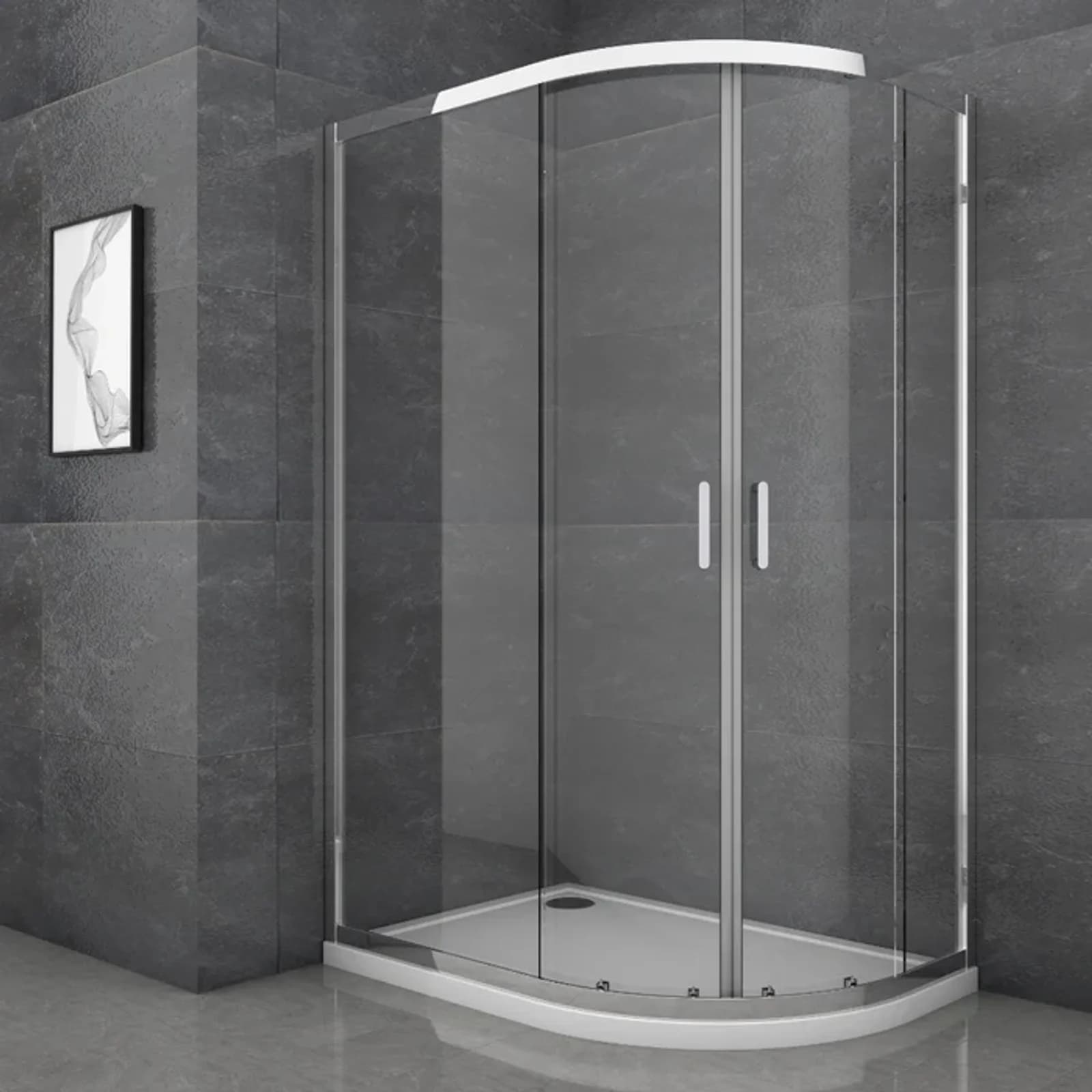 Roma Quadrant Shower Door 1200 X 800mm - Chrome