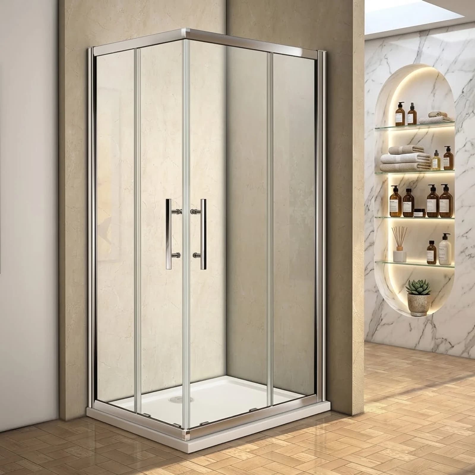 Offset Corner Entry Shower Door 1000 X 800