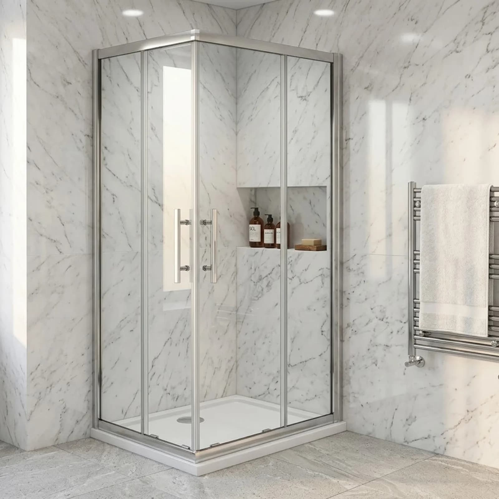 Offset Corner Entry Shower Door 1000 X 900