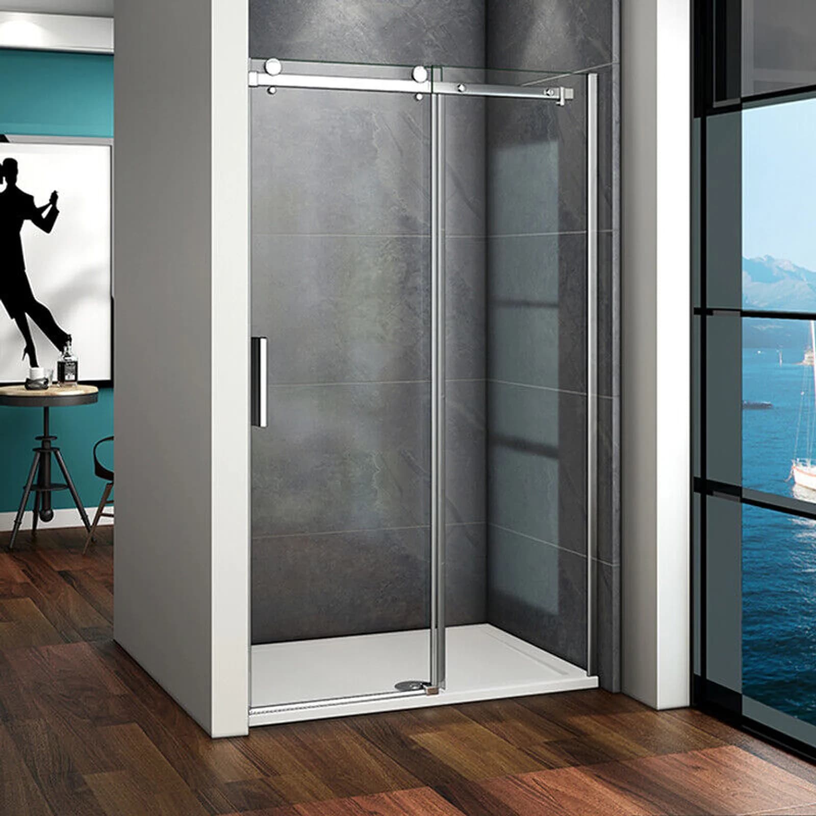 Frameless Sliding Shower Door 1200