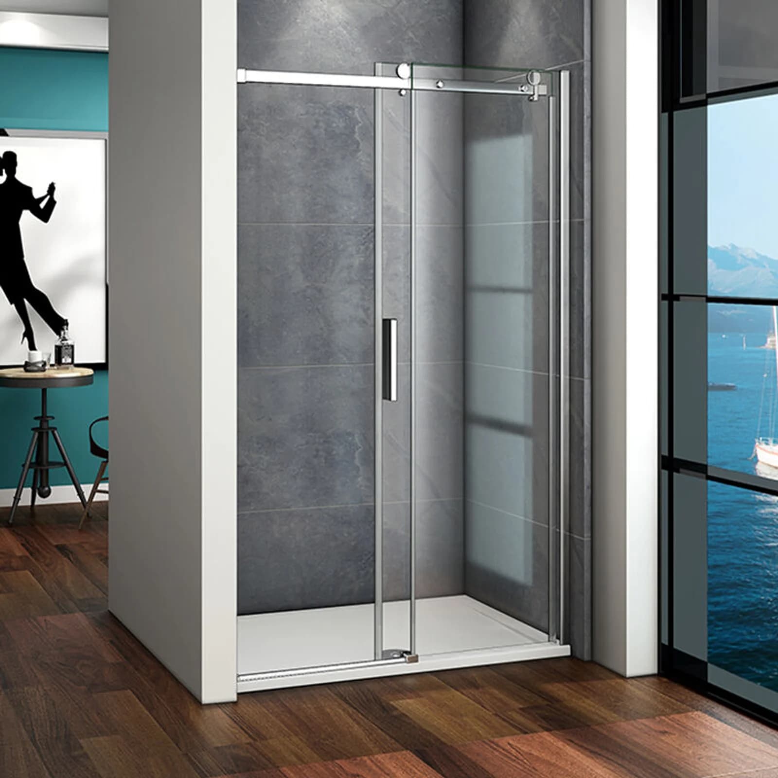 Frameless Sliding Shower Door 1100