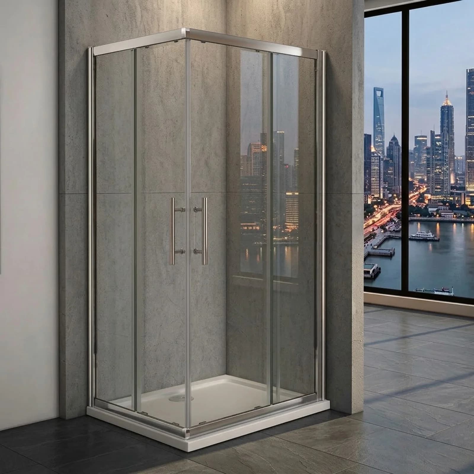 Offset Corner Entry Shower Door 1200 X 760