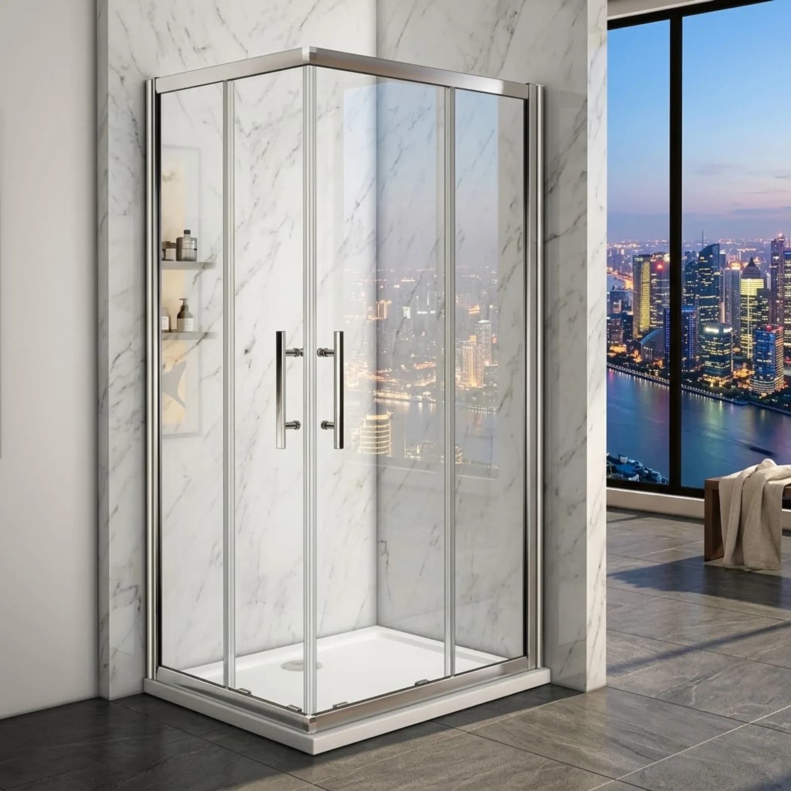 Offset Corner Entry Shower Door 1200 X 800