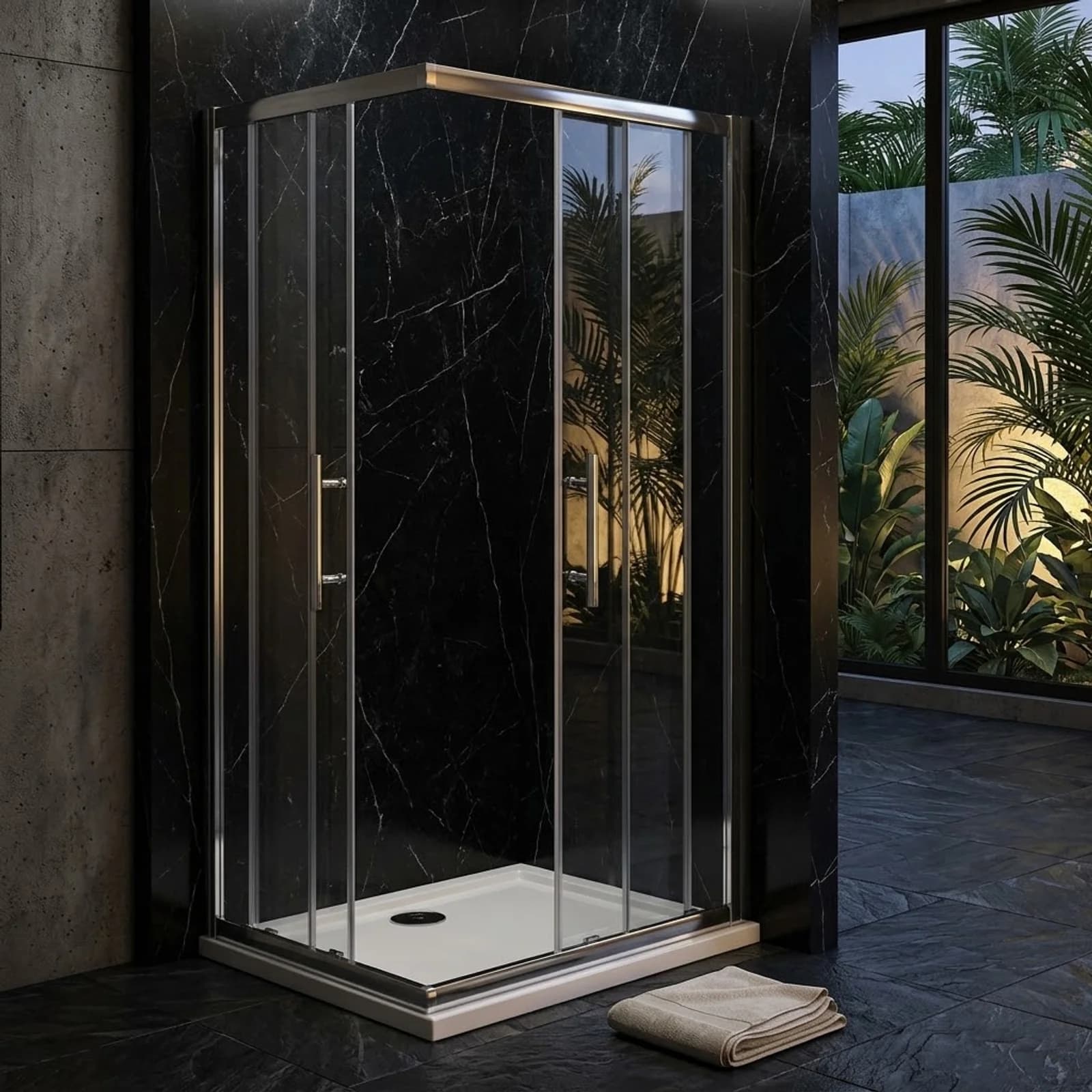 Offset Corner Entry Shower Door 1200 X 900