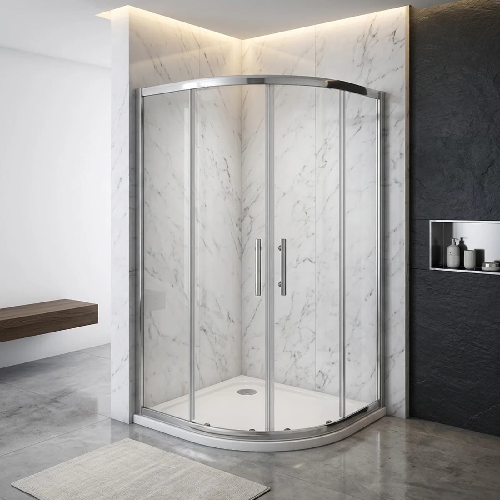 Quadrant Shower Door Offset 1000 X 800