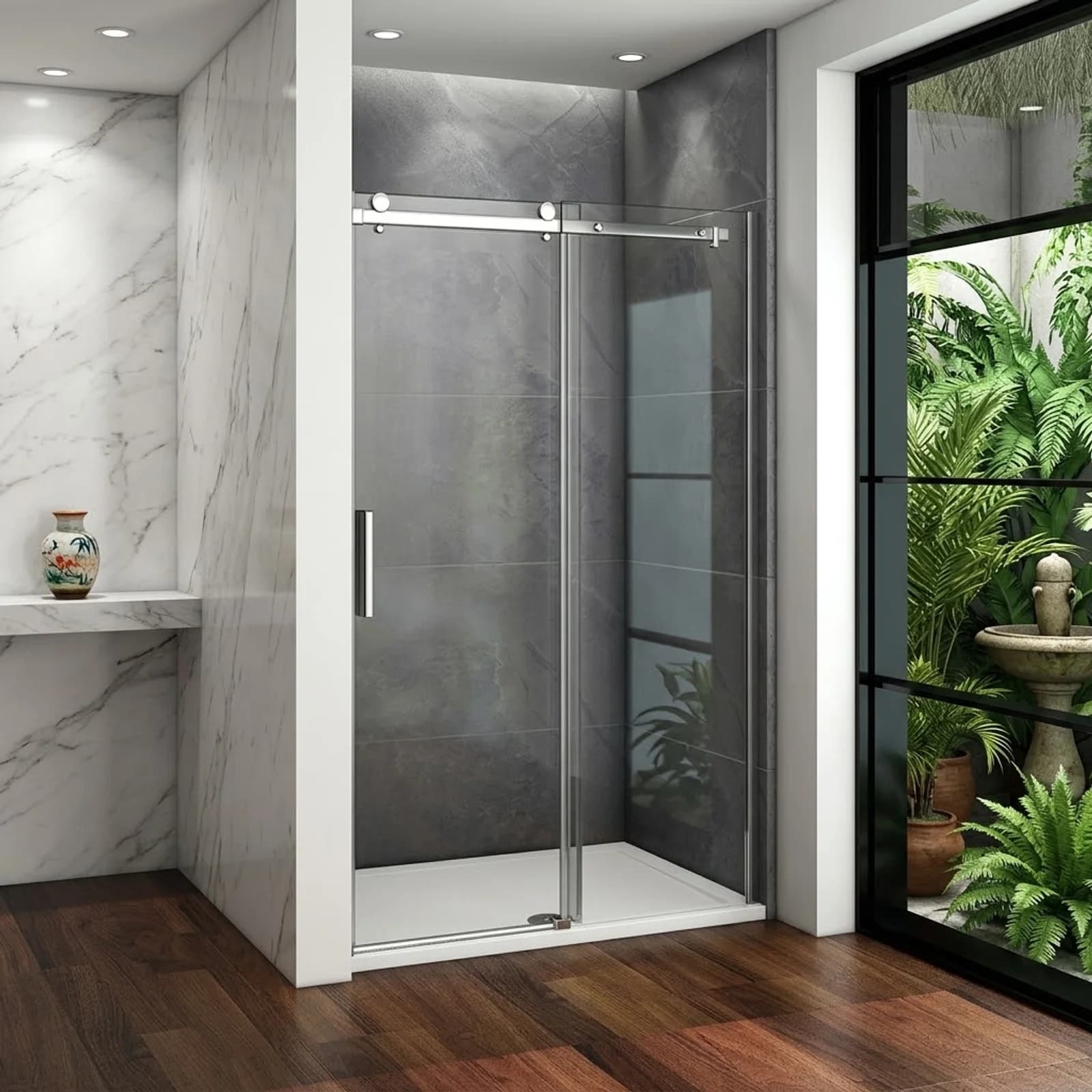 Frameless Sliding Shower Door 1200