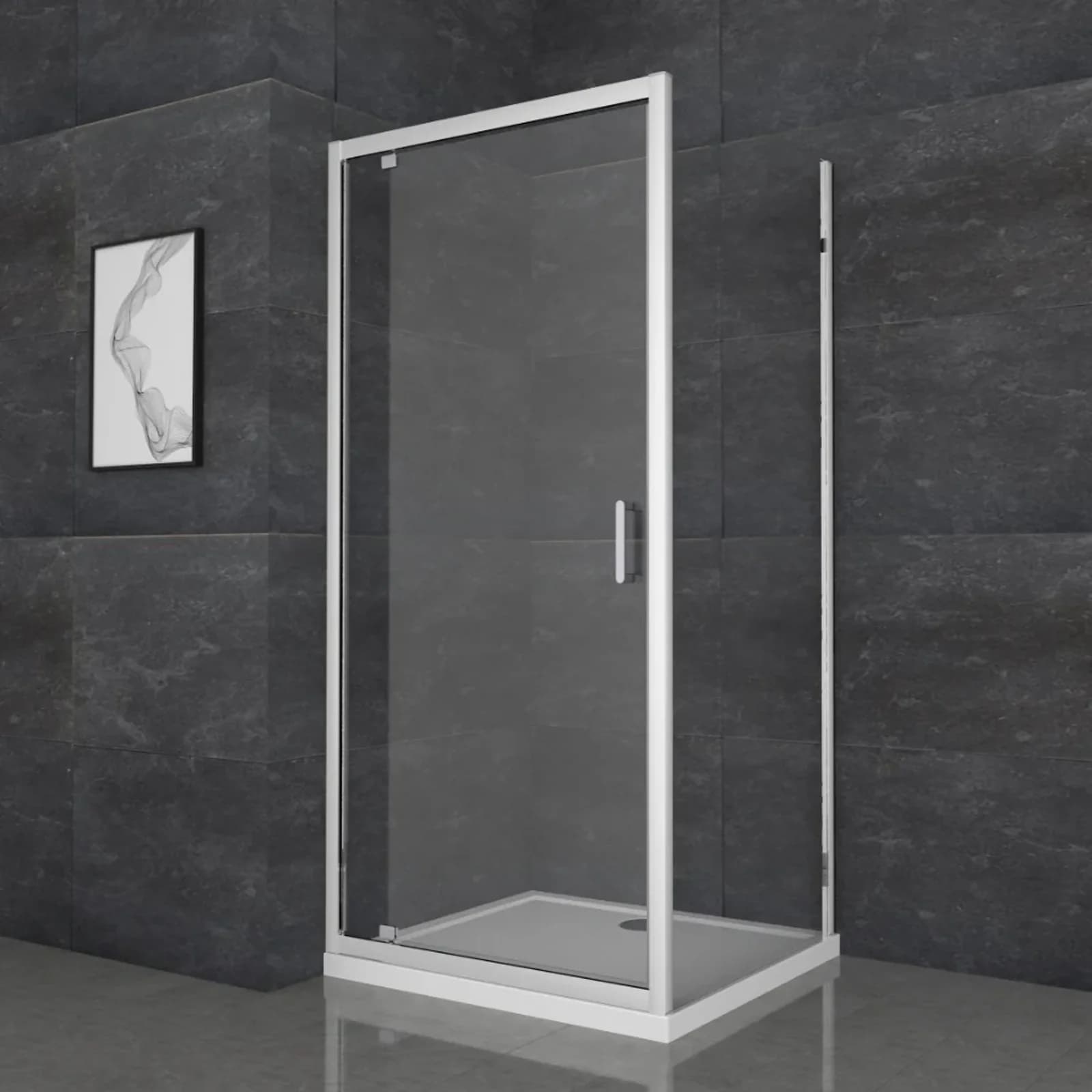 Roma Pivot Shower Door 800mm - Chrome
