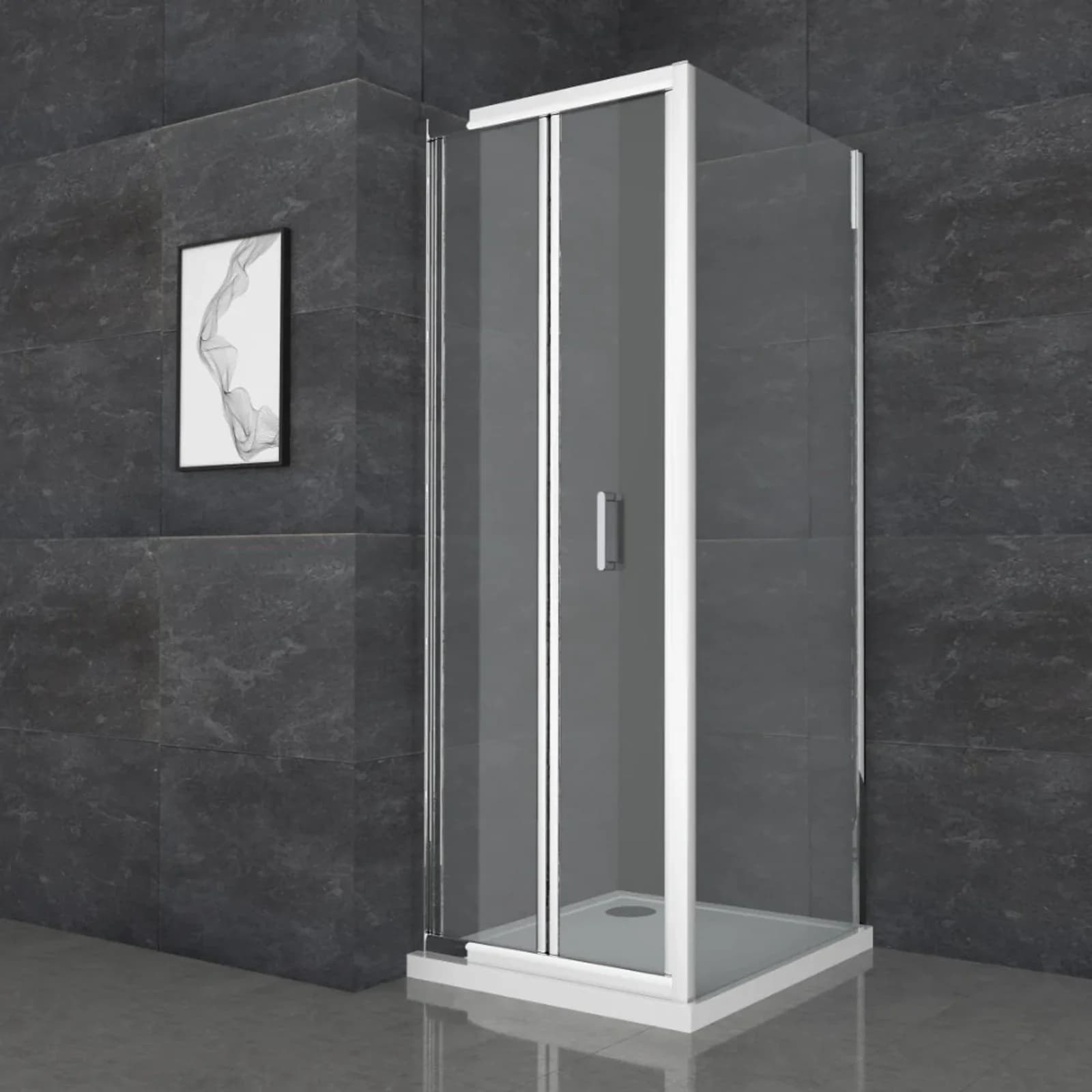 Roma Bifold Shower Door 900mm - Chrome
