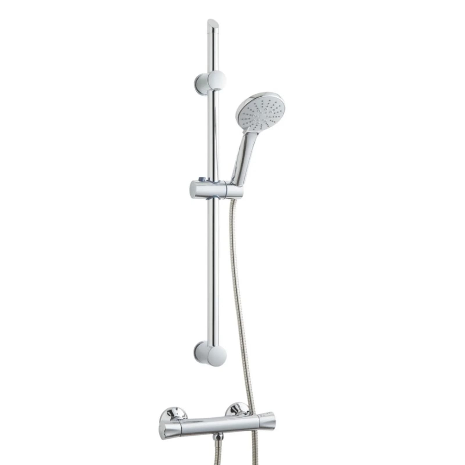 Highlife Bathrooms Slim Rear-fed Exposed Chrome Thermostatic Shower (203pw)